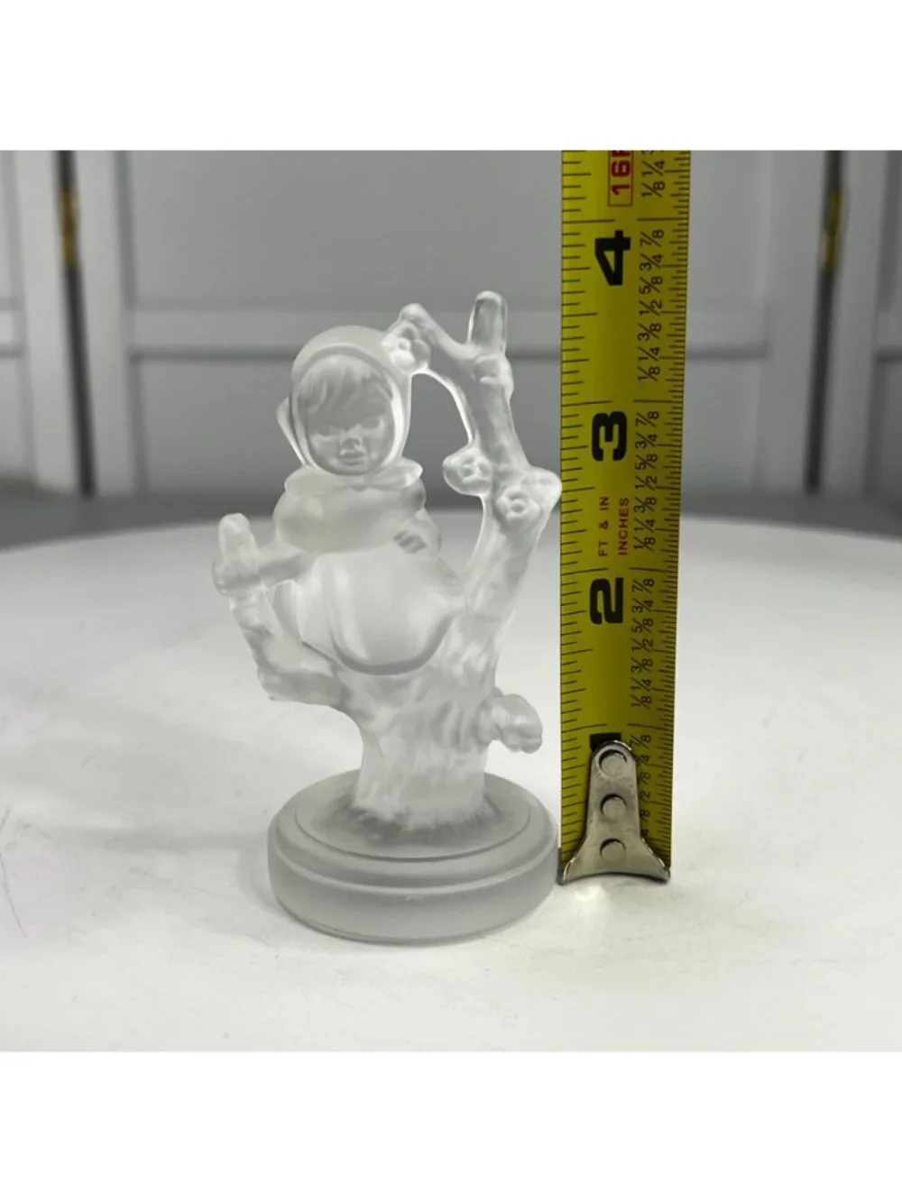 Vintage Goebel Hummel Apple Tree Girl Crystal Frosted Glass Figurine 1992
